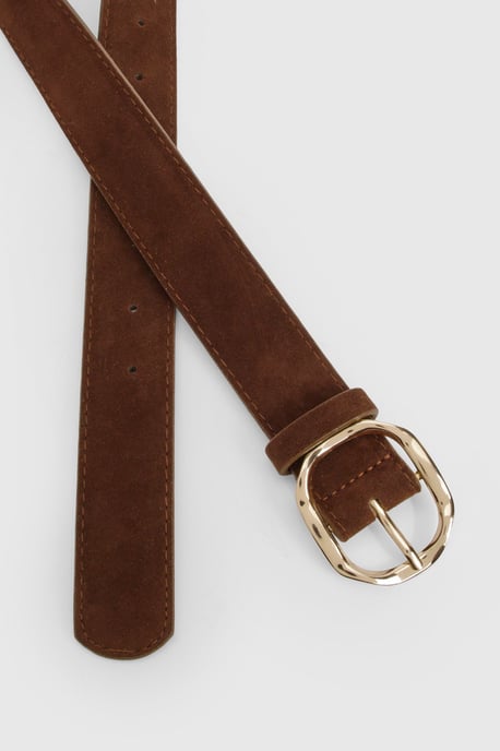Faux Suede Angled Buckle Belt - Image 3
