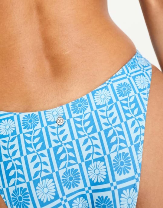 Rhythm journey hi cut bikini bottom in blue print - Image 2