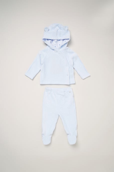 Baby Velour Jacket and Footed Trousers Set - Image 1