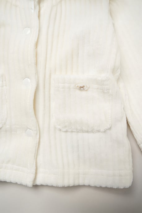 Baby Velour Rib Jacket and Footed Trousers Set - Image 5