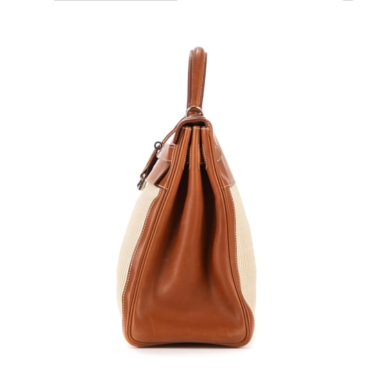 Fauve Barenia and Ecru Crinoline  Kelly 4 Handbag - Image 3