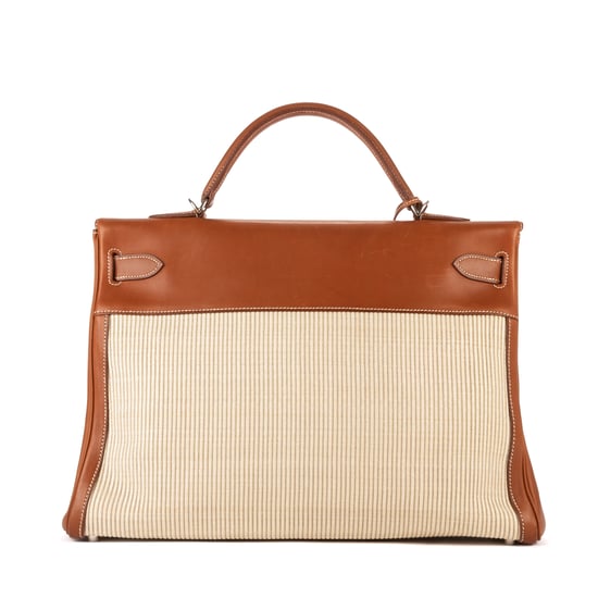 Fauve Barenia and Ecru Crinoline  Kelly 4 Handbag - Image 4