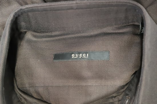 Gucci Fiskbensmönstrad Skjorta i Djupt Vinröd Bomull - Image 4