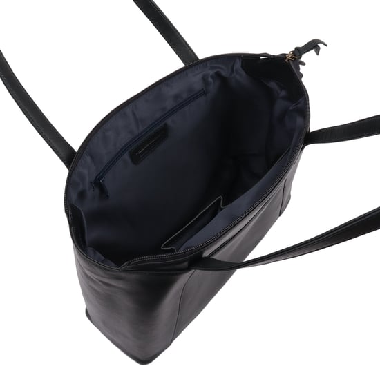 Catria Leather Shoulder Bag in Navy - Image 3