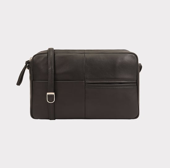 Batian Leather Cross Body Bag in Black - Image 1