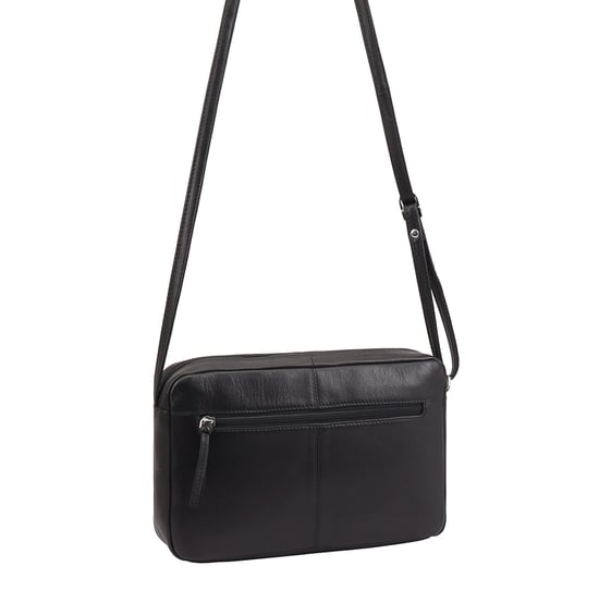 Batian Leather Cross Body Bag in Black - Image 2