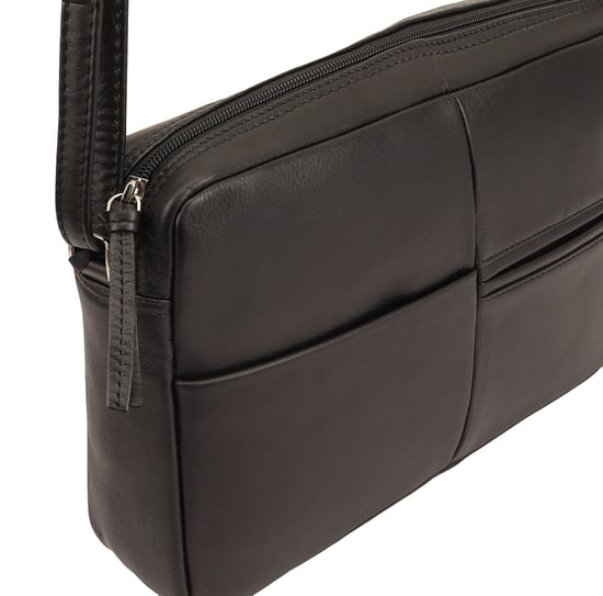 Batian Leather Cross Body Bag in Black - Image 3