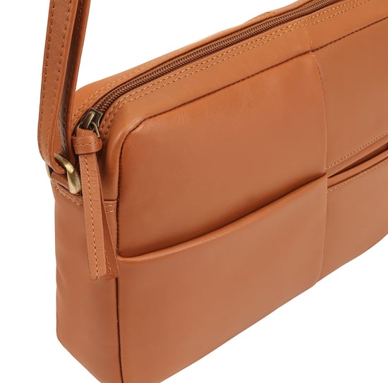 Batian Leather Cross Body Bag in Brown - Image 3