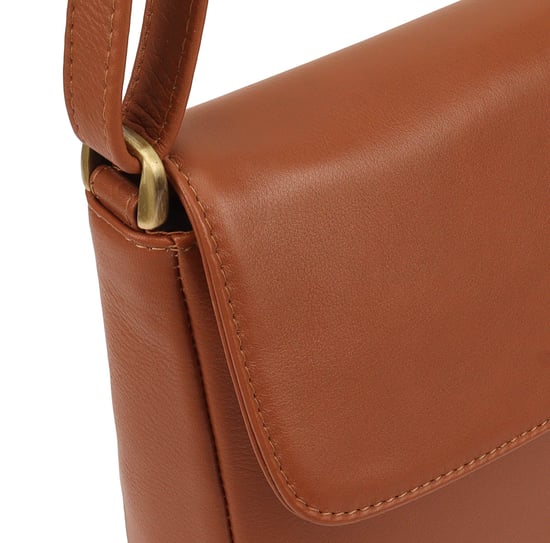 Saharsa Leather Cross Body Bag in Brown - Image 3