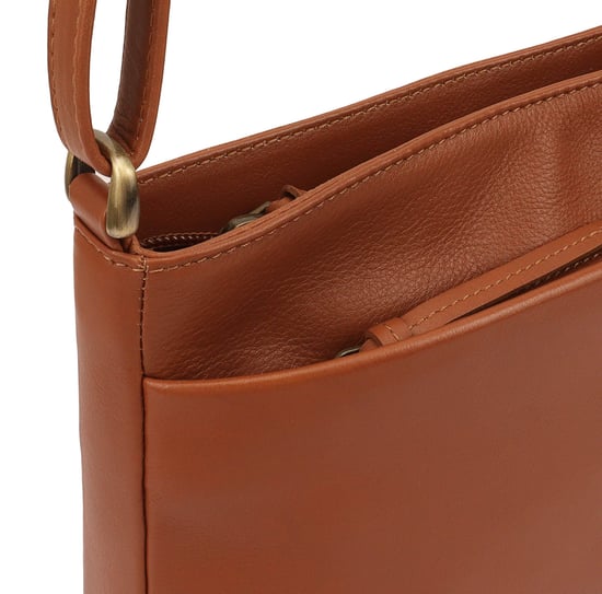 Tamarra Leather Cross Body Bag in Brown - Image 3