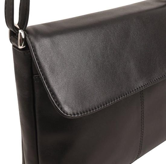 Kheda Leather Cross Body Bag in Black - Image 3