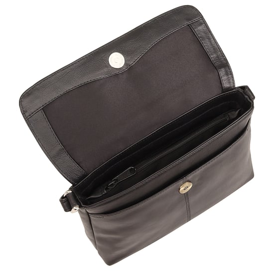Kheda Leather Cross Body Bag in Black - Image 4