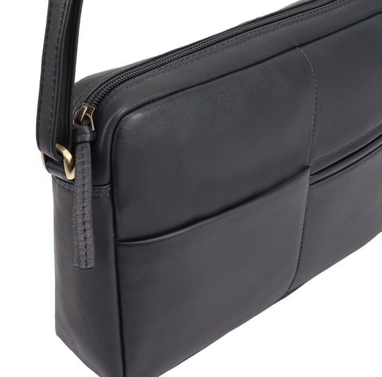 Batian Leather Cross Body Bag in Navy - Image 3