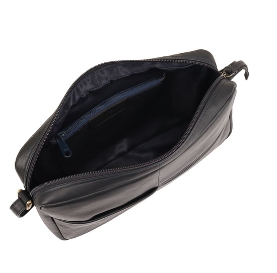 Batian Leather Cross Body Bag in Navy - Image 4