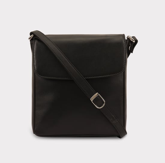 Saharsa Leather Cross Body Bag in Black - Image 1