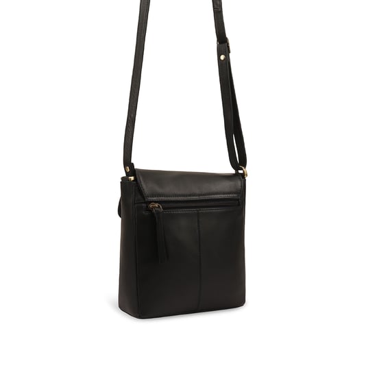 Saharsa Leather Cross Body Bag in Black - Image 2