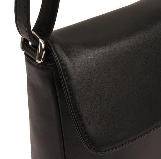 Saharsa Leather Cross Body Bag in Black - Image 3