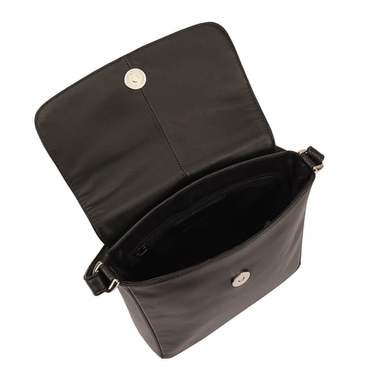 Saharsa Leather Cross Body Bag in Black - Image 4
