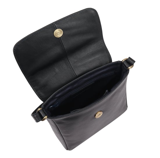 Saharsa Leather Cross Body Bag in Navy - Image 4