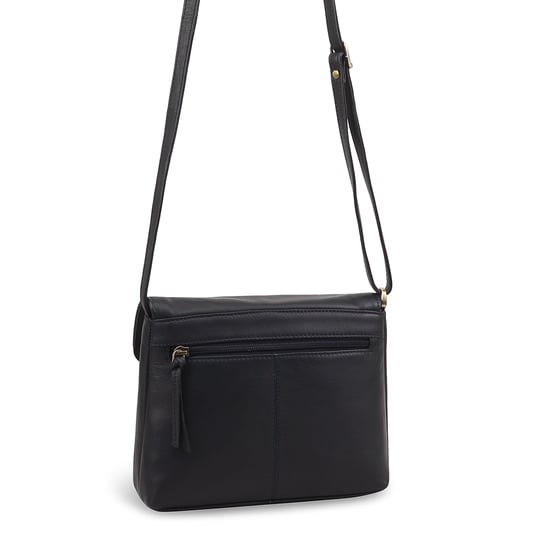 Kheda Leather Cross Body Bag in Navy - Image 2