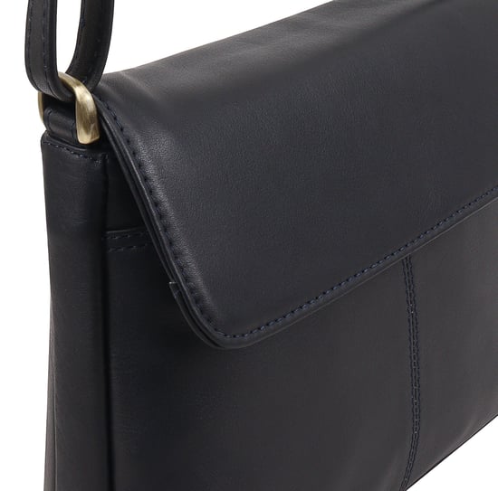 Kheda Leather Cross Body Bag in Navy - Image 3