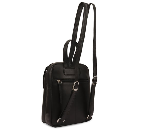 Farit Leather Backpack in Black - Image 2