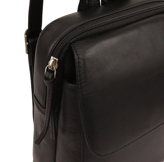 Farit Leather Backpack in Black - Image 3