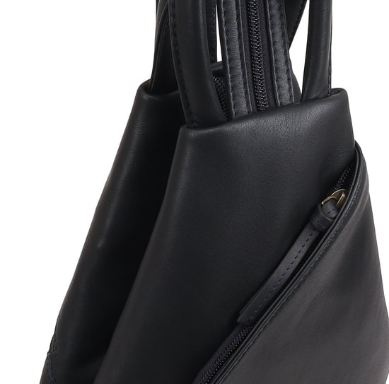 Zue Leather Backpack in Navy - Image 3