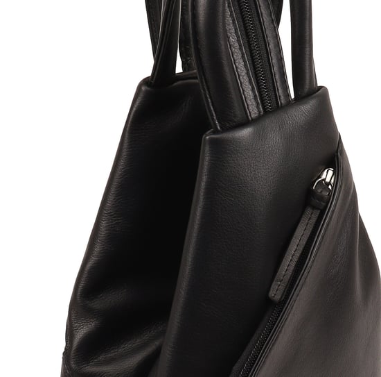 Zue Leather Backpack in Black - Image 3