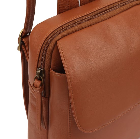 Farit Leather Backpack in Brown - Image 3