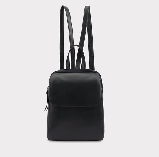 Farit Leather Backpack in Navy - Image 1