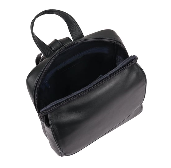 Farit Leather Backpack in Navy - Image 4