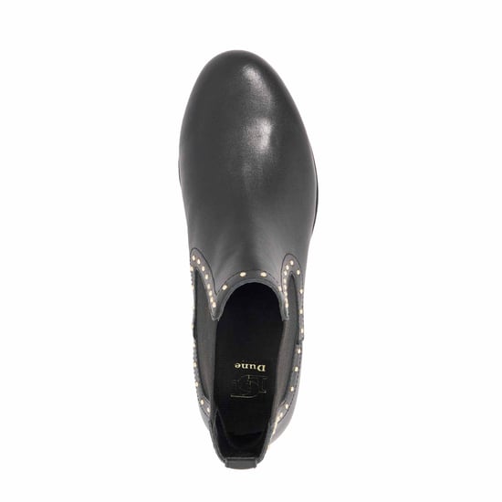 Dune Ladies Pudded - Leather Stud Detail Round Toe Ankle Boots - Image 3