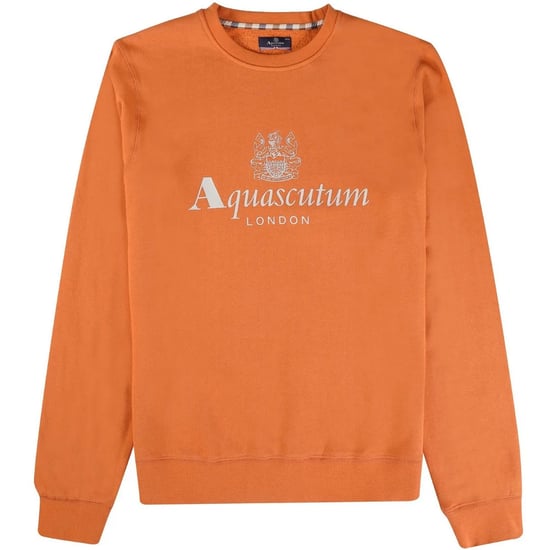 Aquascutum Heren Grote Logo Actieve Sweatshirt (Oranje) - Image 1
