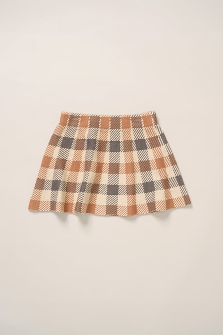 True Knit Cardigan and Check Skirt Set - Image 5