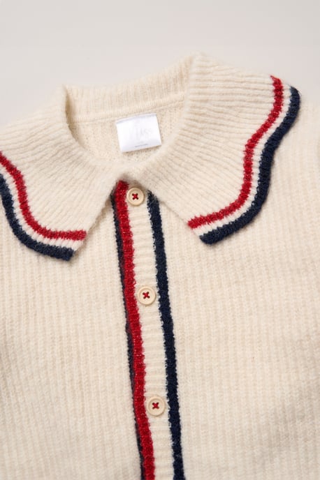 True Knit Cardigan with Check Skirt - Image 3