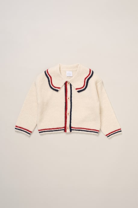 True Knit Cardigan with Check Skirt - Image 4