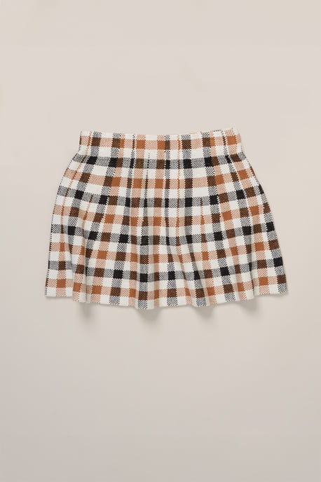 True Knit Jumper with Woven Collar and Check Skirt - Image 4