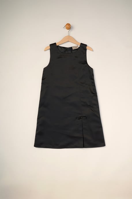 Satin Shift Dress, Faux Fur Cardigan and Bow Clip Set - Image 2
