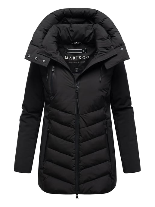 Marikoo women’s winter jacket Tivaa XVI with softshell & detachable hood - Image 1