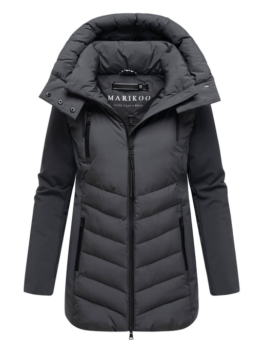 Marikoo women’s winter jacket Tivaa XVI with softshell & detachable hood - Image 1