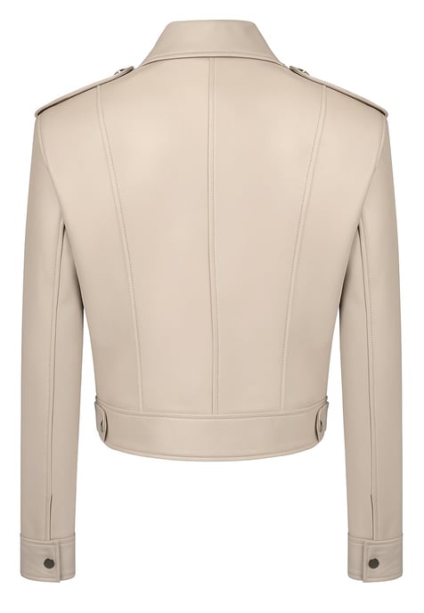 Leather Jacket Cropped Leather Jacket - Image 3