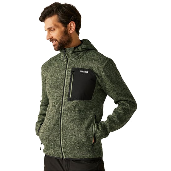 Regatta Heren Newhill Marl Full Zip Fleecejack (Olie groen) - Image 4