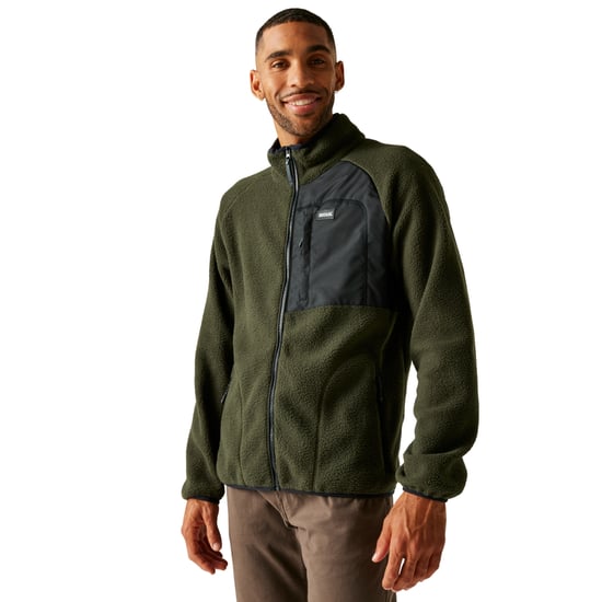 Regatta Mens Frankie Borg Fleece Jacket (Dark Khaki) - Image 4