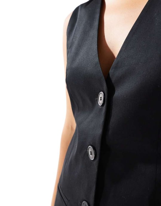 ASOS DESIGN longline waistcoat in black - Image 4