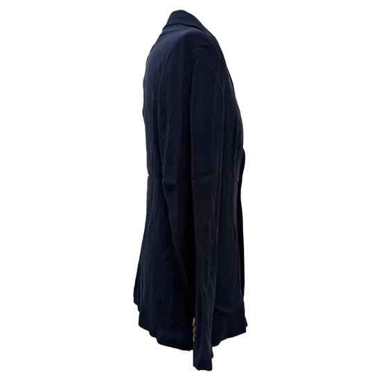 Giorgio Armani Enkelknoop Blazer met Zakken in Donkerblauwe Katoen - Image 2