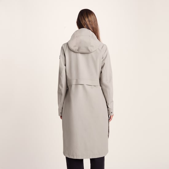 Saunter Womens Long Waterproof Jacket - Dark Taupe - Image 2