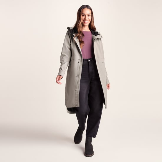 Saunter Womens Long Waterproof Jacket - Dark Taupe - Image 3