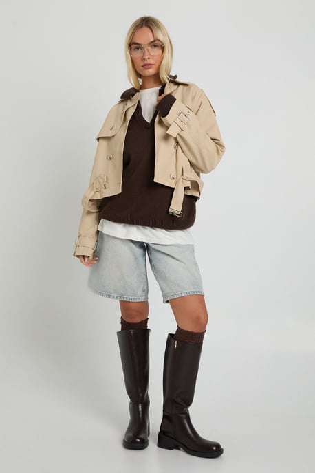 Belted Short Trench - Image 3