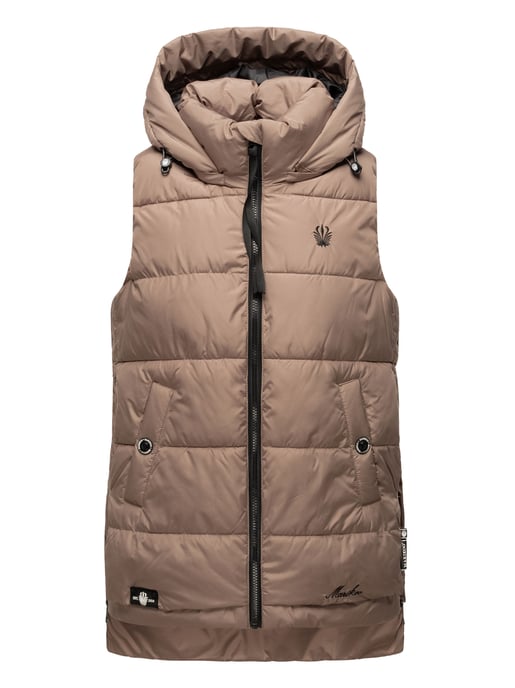 Marikoo dames gewatteerd vest – Zarinaa, licht met afneembare capuchon - Image 2